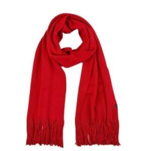 Echo Scarf Ruby One Fringe-Trim Solid Knitted Textured Cozy